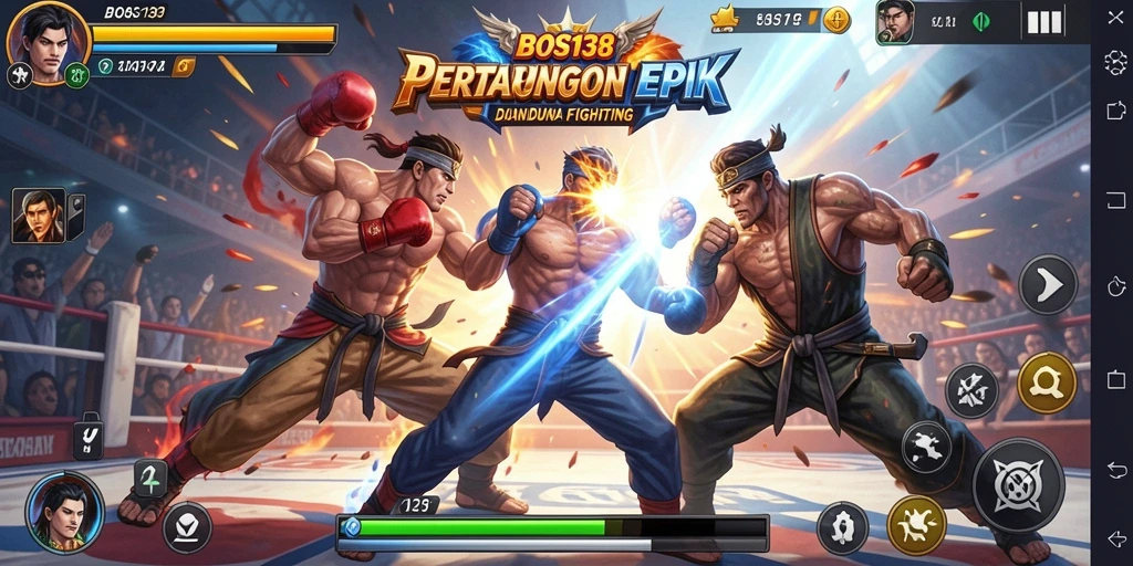 Tampilan gameplay <strong>BOS138</strong> yang penuh aksi dan pertarungan seru.