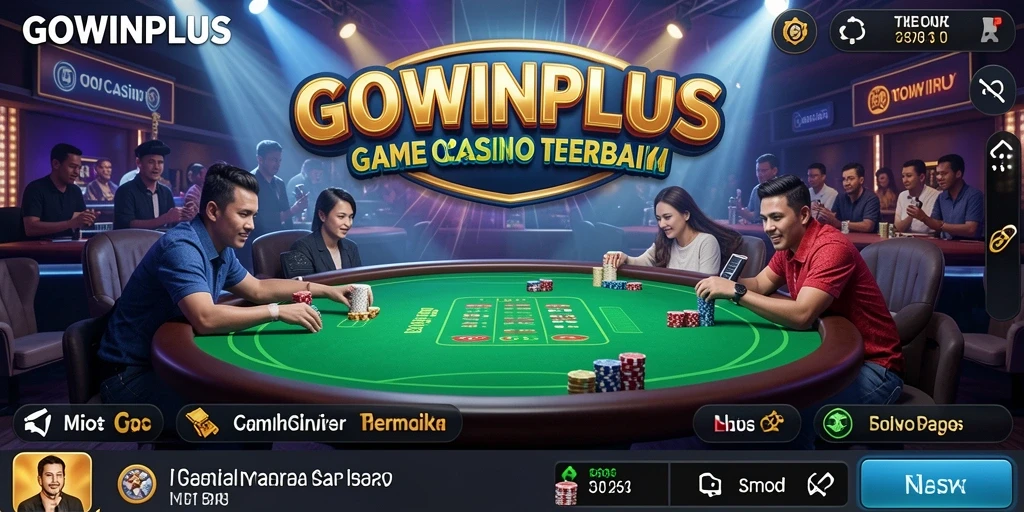 Screenshot utama GOWINPLUS menampilkan dealer dan pemain dalam aksi Live Casino.