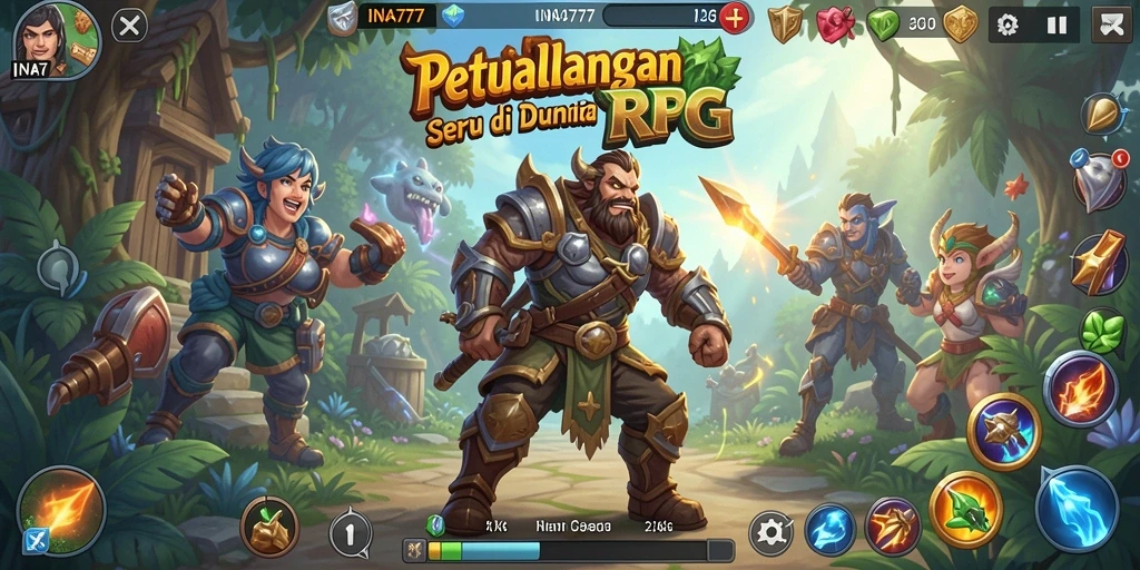 Tampilan gameplay seru dari INA777 yang menampilkan pertarungan epik.